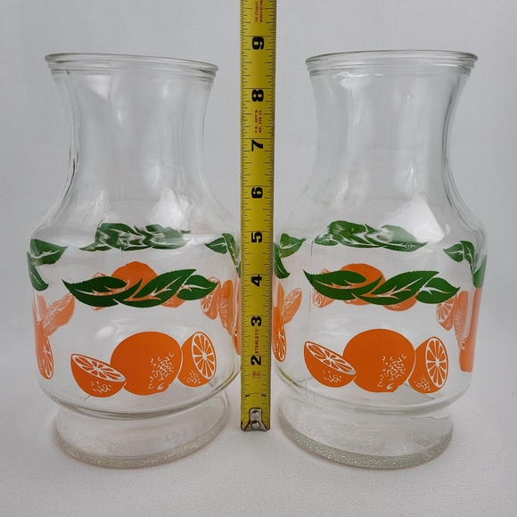 (2) Vtg Anchor Hocking Glass Orange Juice Carafe - Picture 2 of 12